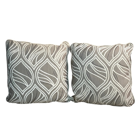 Nicole Miller Other - Nicole Miller Home Elegant Gray Patterned Throw Pillows 20”x 20”